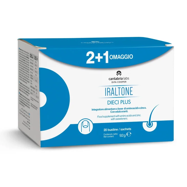 Cantabria Labs Difa Cooper Iraltone Dieci Plus Trio Integratore Pelle, Capelli, Unghie Formato Convenienza 3x20 Bustine