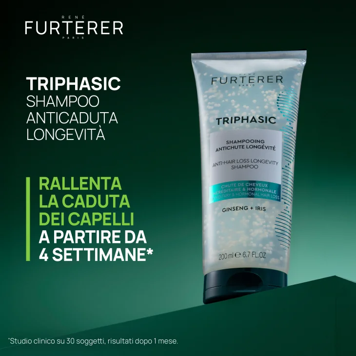 Ren&eacute; Furterer Triphasic Shampoo Anticaduta Longevit&agrave; ginseng e oli essenziali 200 ml