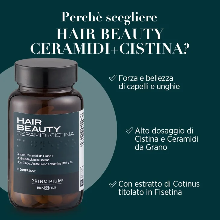 Bios Line Principium Hair Beauty Integratore per i Capelli Formato Convenienza 3 confezioni da 60 compresse