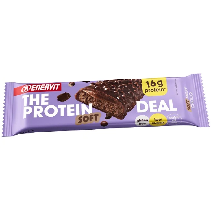 Enervit The Protein Deal Soft Milky Choco Barretta Proteica al Cioccolato al Latte con Edulcorante per la Crescita e il Mantenimento della Massa Muscolare 50 g Enervit The Protein Deal Soft Milky Choco Barretta Proteica al Cioccolato al Latte con Edulcorante per la Crescita e il Mantenimento della Massa Muscolare 50 g