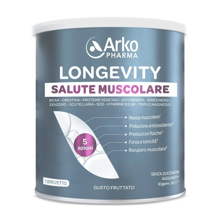 Arkopharma Longevity Salute Muscolare Integratore per Massa Muscolare e Recupero 285 g