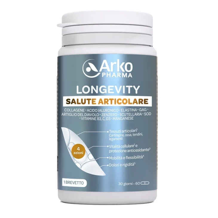 Arkopharma Longevity Salute Articolare Integratore per Articolazioni e Mobilit&agrave; 60 Capsule