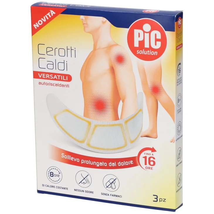 Pic Solution Cerotto Caldo Versatile per Dolori Muscolari e Articolari 3 Pezzi