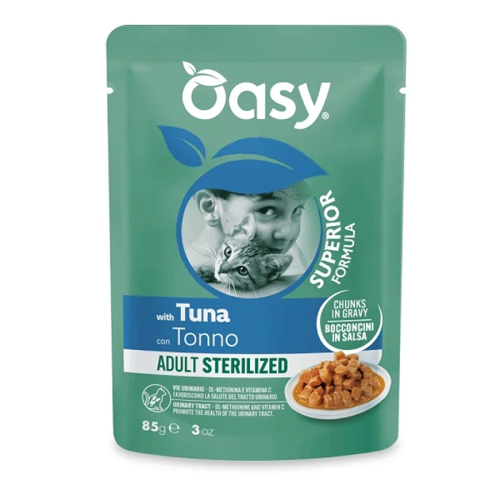 Oasy Cat Adult Sterilized Bocconcini in salsa Gusto Tonno 85 gr