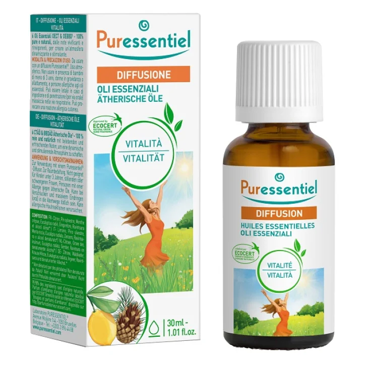 Puressentiel Pures Miscela Vitalit&agrave; Oli Essenziali per la Diffusione 30 ml