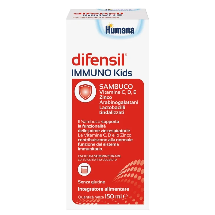 Humana Difensil Immuno Kids Integratore per le Difese Immunitarie dei Bambini 150ml Humana Difensil Immuno Kids Integratore per le Difese Immunitarie dei Bambini 150ml