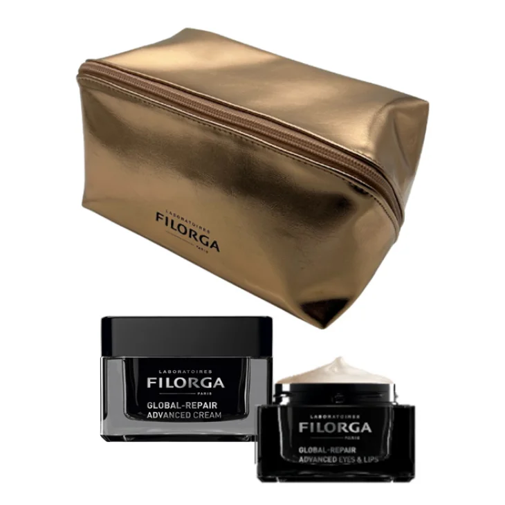 Filorga Cofanetto di Bellezza Global-Repair Advanced Crema 50 ml + Occhi e Labbra 15 ml + Pochette