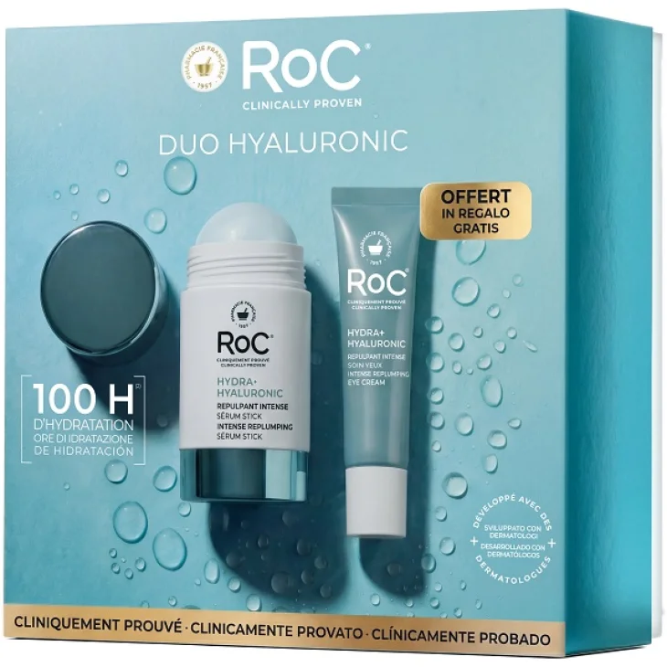 Roc Derm Hyaluronic + Eye Cream Cofanetto Stick Idratante 30 ml + Contorno Occhi 15 ml