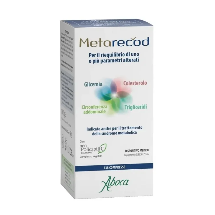 Aboca Metarecod Trattamento della Sindrome Metabolica glicemia, colesterolo, trigliceridi e circonferenza addominale alterati 138 compresse