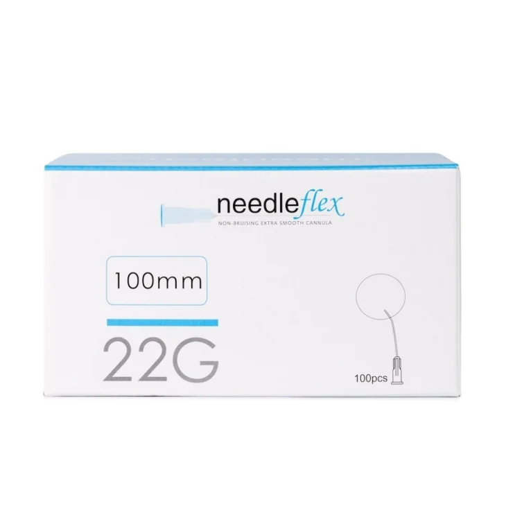 Needleflex 22G 100mm Aghi Cannula Flessibili Professionali con Punta Smussata 100 pezzi