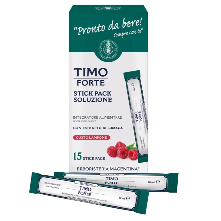 Erboristeria Magentina Timo Forte Soluzione Integratore per le Vie Respiratorie 15 Stick Pack da 10 ml