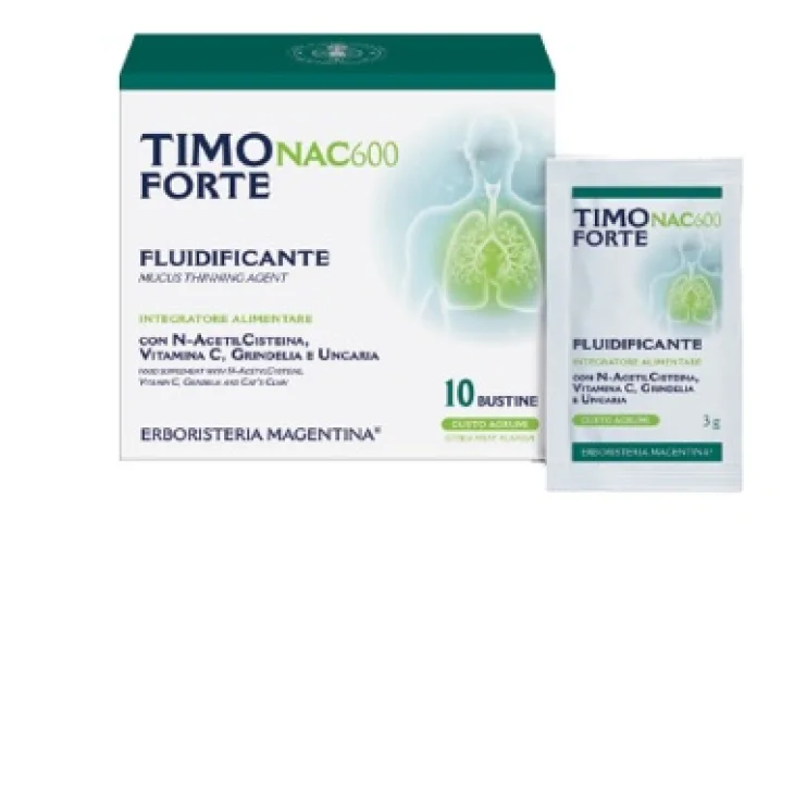 Erboristeria Magentina Timo Forte NAC 600 Integratore per le Vie Respiratorie 10 Bustine
