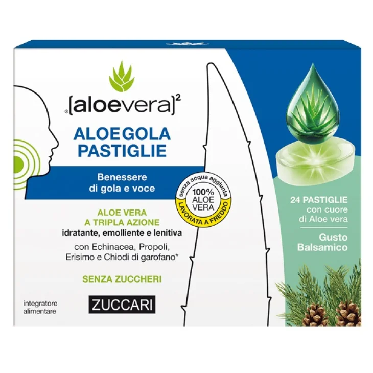 Aloegola Balsamico Integratore per Gola e Voce 20 Pastiglie da 2,5 g