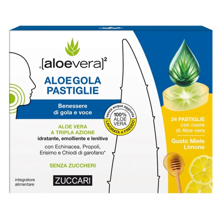 Aloegola Miele e Limone Integratore per Gola e Voce 20 pastiglie da 2,5 g