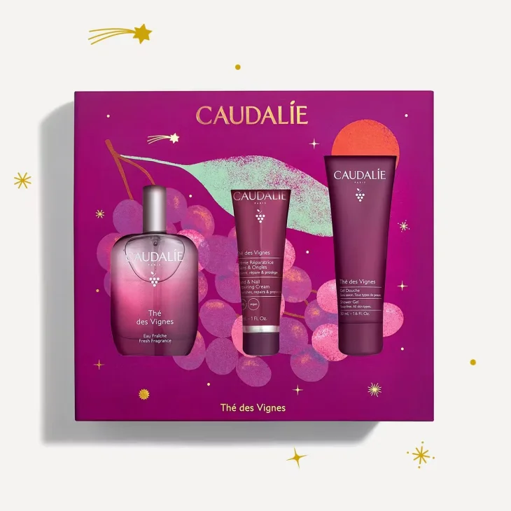 Caudalie Th&eacute; des Vignes Cofanetto con Acqua Profumata 50 ml + Crema Mani 30 ml + Gel Doccia 50 ml Natale 2026