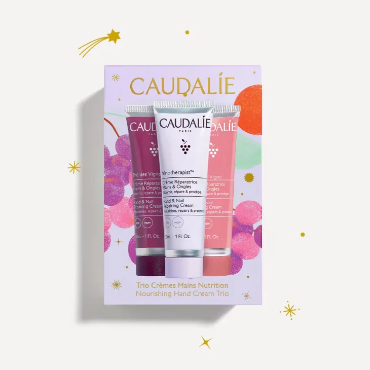 Caudalie Th&eacute; des Vignes Trio Creme Mani Natale 2026