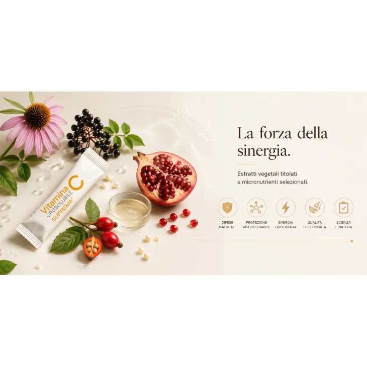 X115 Vitamina C Suprema 2 Integratore per Supporto alle Difese Immunitarie 20 Stick da 2 g