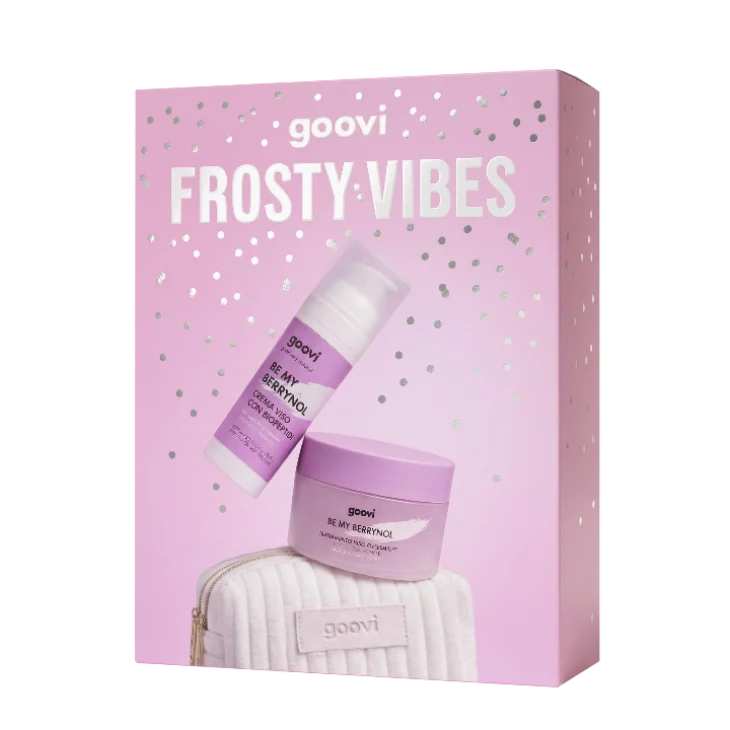 Goovi Frosty Vibes Cofanetto Be My Berrynol Crema Viso e Trattamento Overnight con Biopeptidi + Pochette