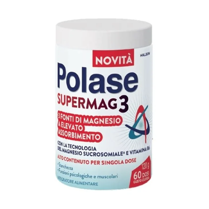 Polase Supermag3 Integratore di Magnesio e Vitamina B Barattolo 120 g Prezzo Speciale