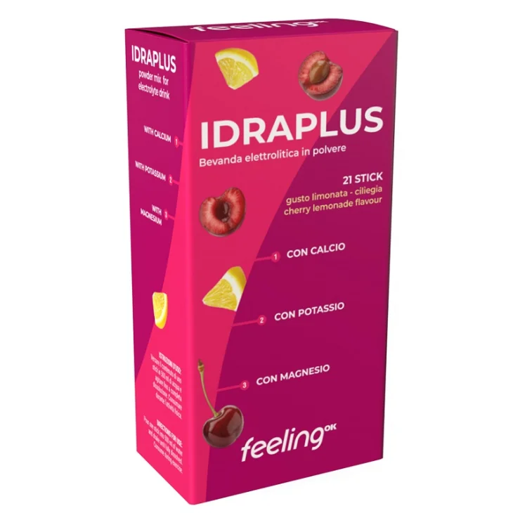 Feeling Ok Idraplus Bevanda Elettrolitica Gusto Limonata e Ciliegia con Sali Minerali 21 Stick da 6 g Feeling Ok Idraplus Bevanda Elettrolitica Gusto Limonata e Ciliegia con Sali Minerali 21 Stick da 6 g