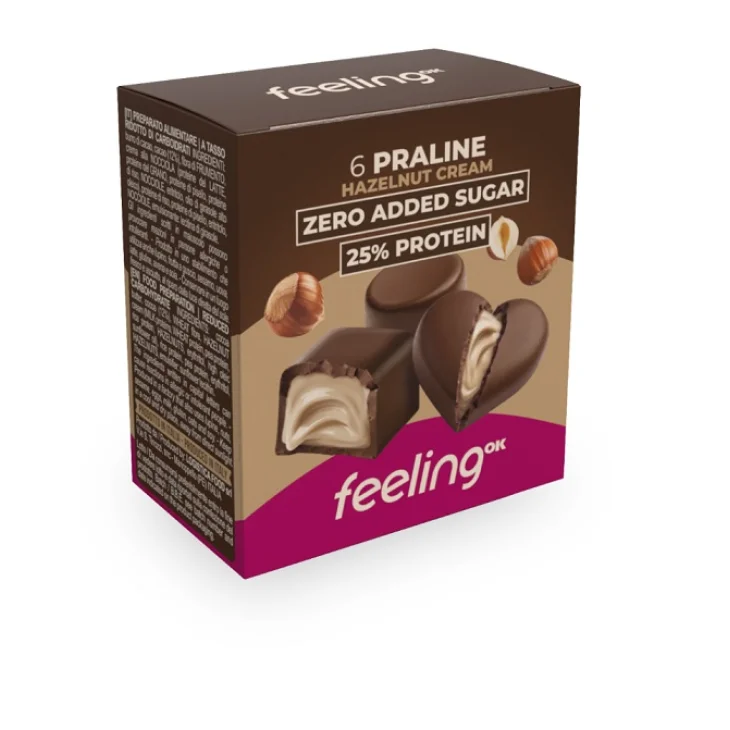 Feeling Ok Praline Ripiene di Crema alla Nocciola Low Carb 60 g Feeling Ok Praline Ripiene di Crema alla Nocciola Low Carb 60 g