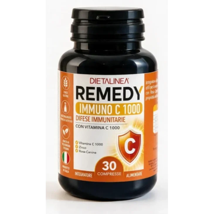 Dietalinea Remedy Immuno C 1000 Integratore Di Vitamina C e Zinco per le Difese Immunitarie 30 Compresse