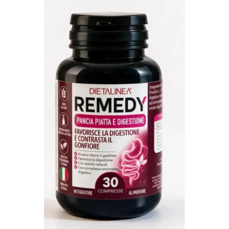 Dietalinea Remedy Pancia Piatta e Digestione Integratore per la Funzione Digestiva e la Regolarit&agrave; Intestinale 30 Compresse
