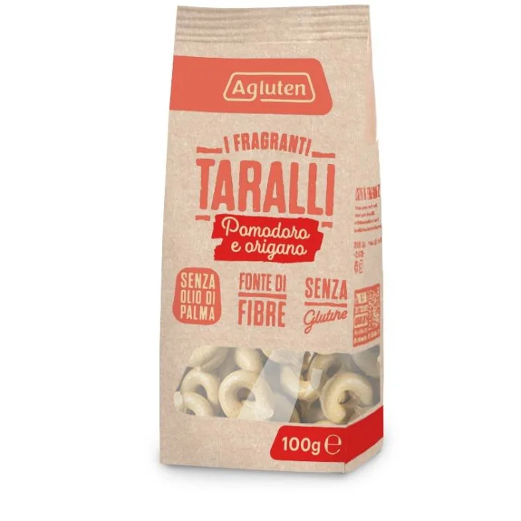 Agluten Taralli senza Glutine Pomodoro e Origano 100 grammi