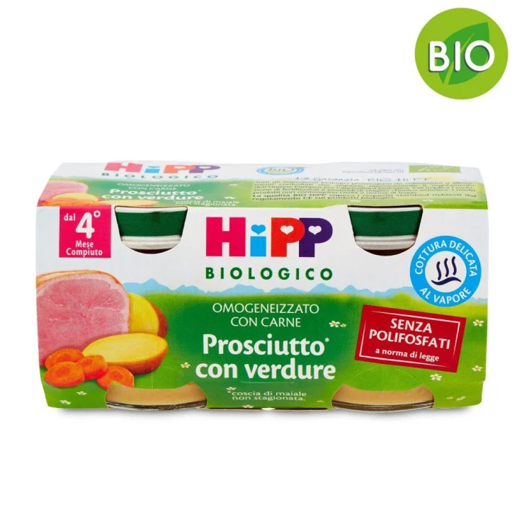 Hipp Bio Prosciutto Con Verdure Omogeneizzato 2 x 80 g