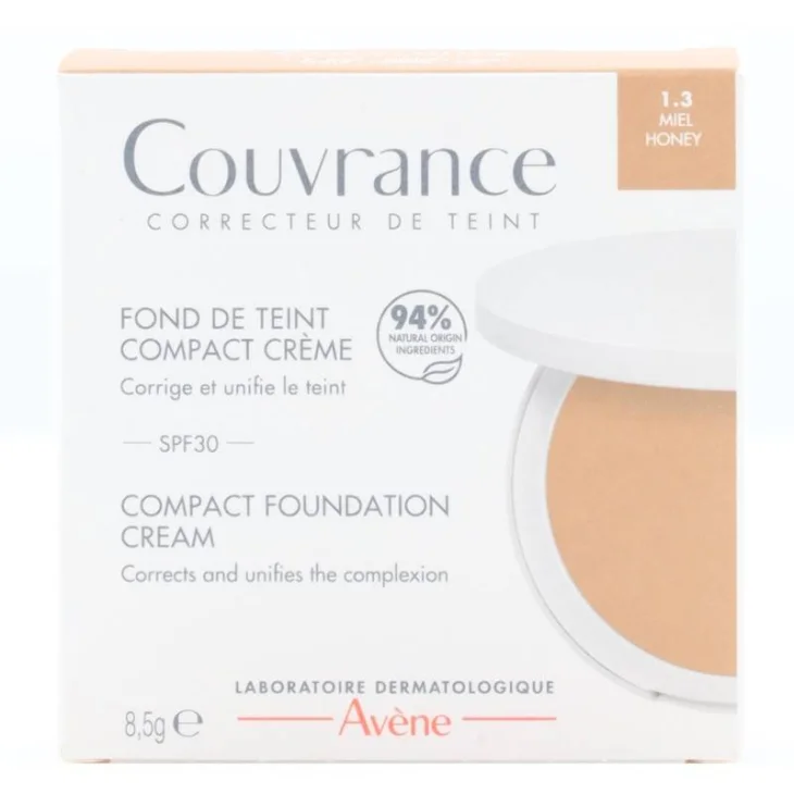 Avène Couvrance Fondotinta in Crema Compatta Colore Miele 9.5 g