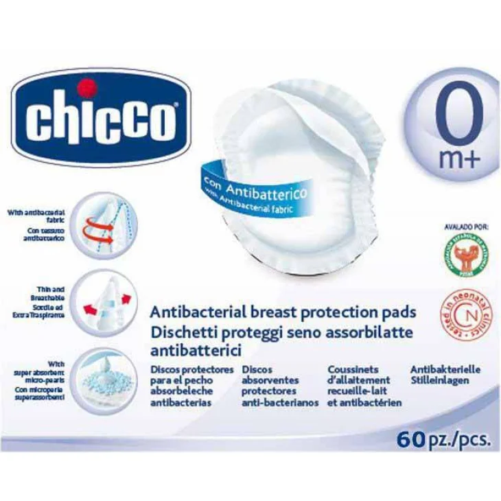 Chicco Coppette Assorbilatte Antibatteriche 60 pezzi