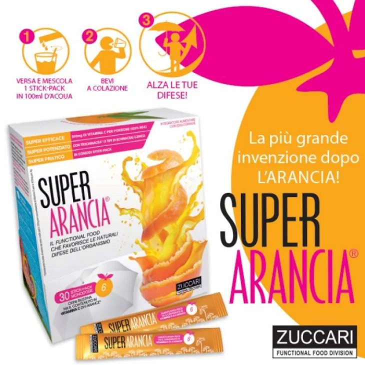 Zuccari Super Arancia 1000 Integratore Difese Immunitarie - Formato: 30 stick pack