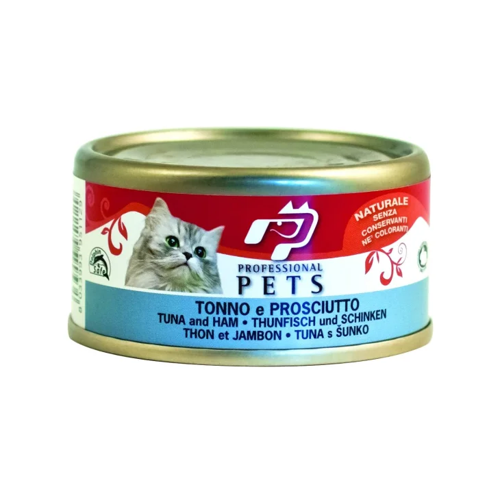 Professional Pets Cibo Umido per gatti Tonno e Prosciutto 70 g