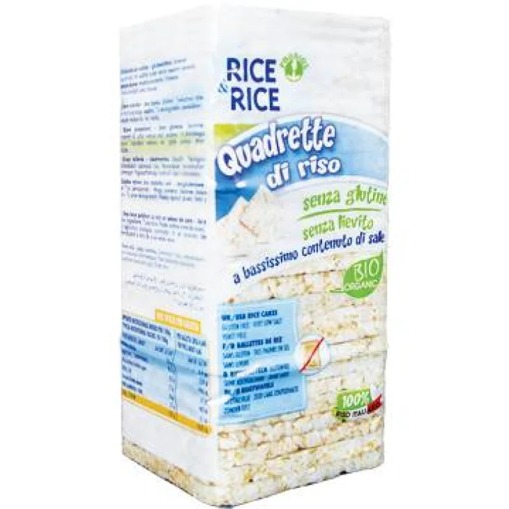 Rice&Rice Quadrette di riso senza sale biologiche e senza glutine 130 g