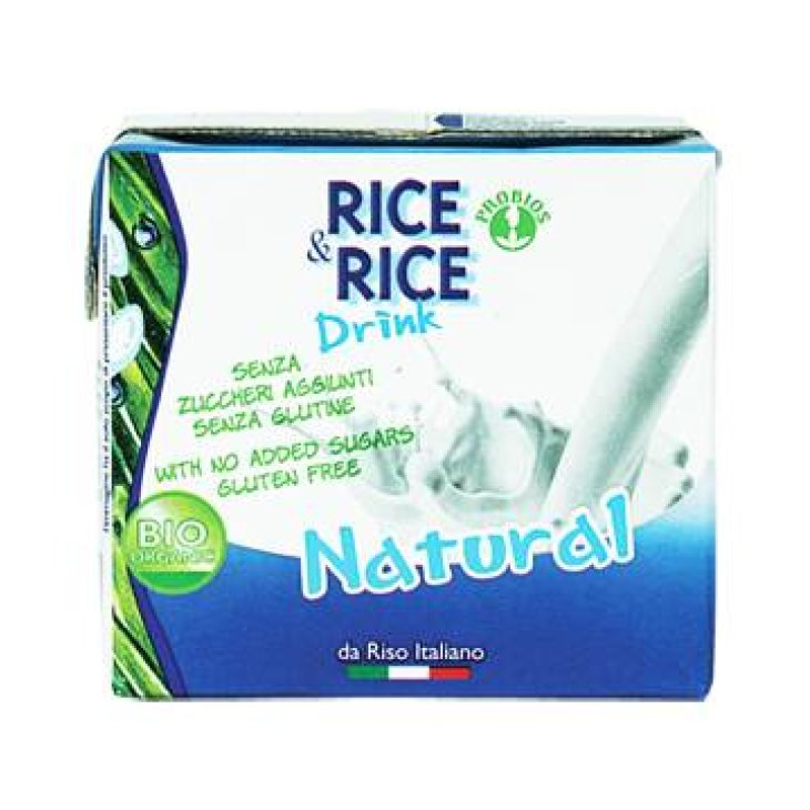 Rice&Rice Bevanda di Riso al Naturale Biologica Senza Glutine Senza Lattosio Senza Zuccheri Aggiunti - Formato: 1 litro