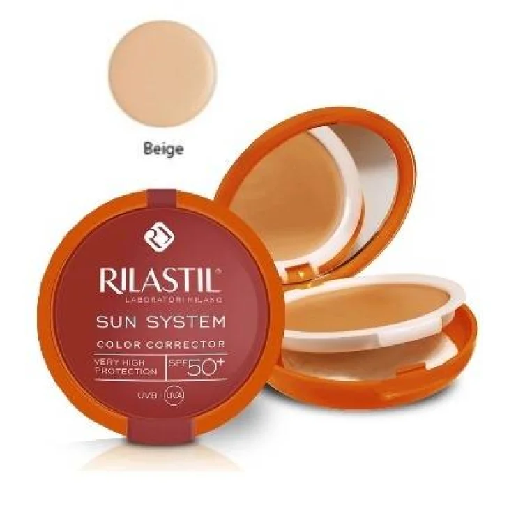 Rilastil Sun System Correttore del Colore per il viso Protezione Solare SPF50+ 10 g Beige - Colore: Beige