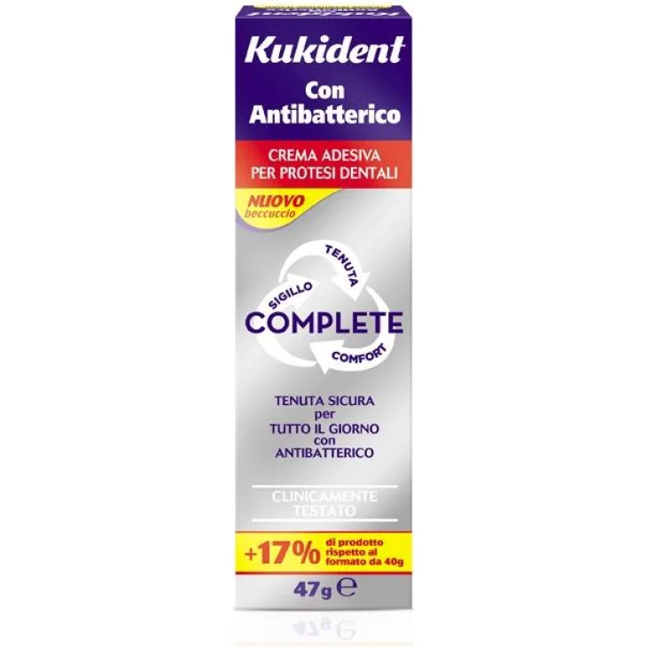 Kukident Antibatterico Complete Crema adesiva per protesi dentali 47 g