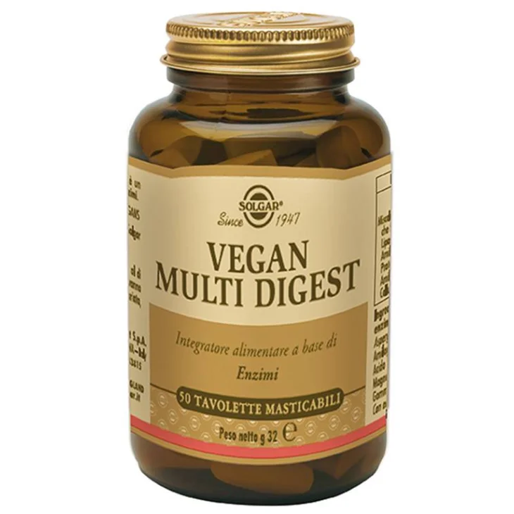 Solgar Vegan Multi Digest Integratore per la Digestione 50 tavolette masticabili