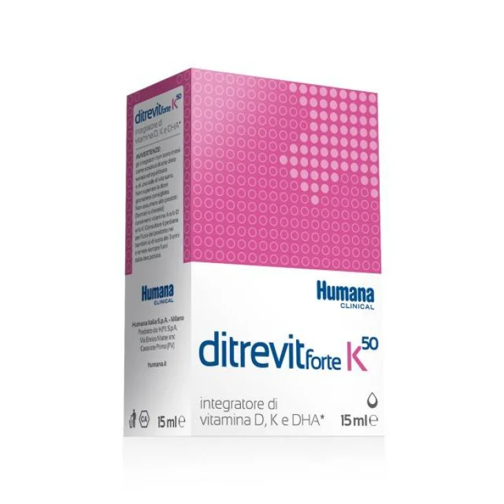 Humana Ditrevit Forte K50 Integratore di Vitamina D e K e di DHA