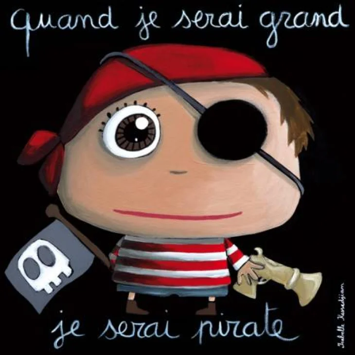 Label'tour Tela per la Cameretta dei Bambini Pirata - Formato: 30x30 cm