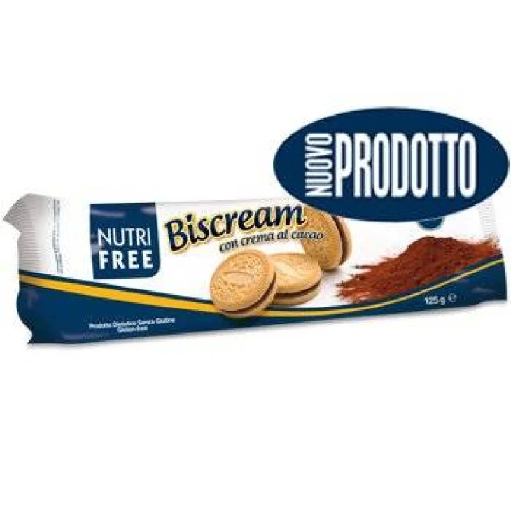 NutriFree Biscream Biscotto con crema al cacao senza glutine e lattosio 125 g