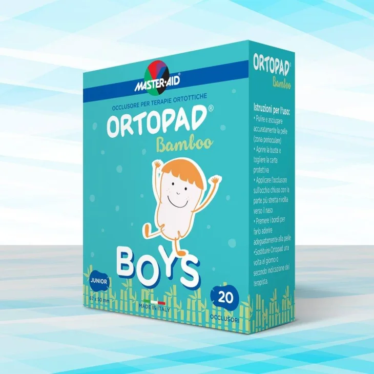 Master Aid Ortopad Cotton Boys/Girls Occlusore per Terapie Ortottiche 5,4 x 7,6 cm 20 pezzi - Misura: Boy Medium - 20 pezzi