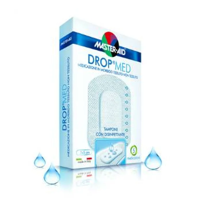 Master Aid Drop Med Medicazione ipoallergenica 5 pezzi 10.5 x 18 x 5 - Misura: 14x14 cm - 5 pezzi