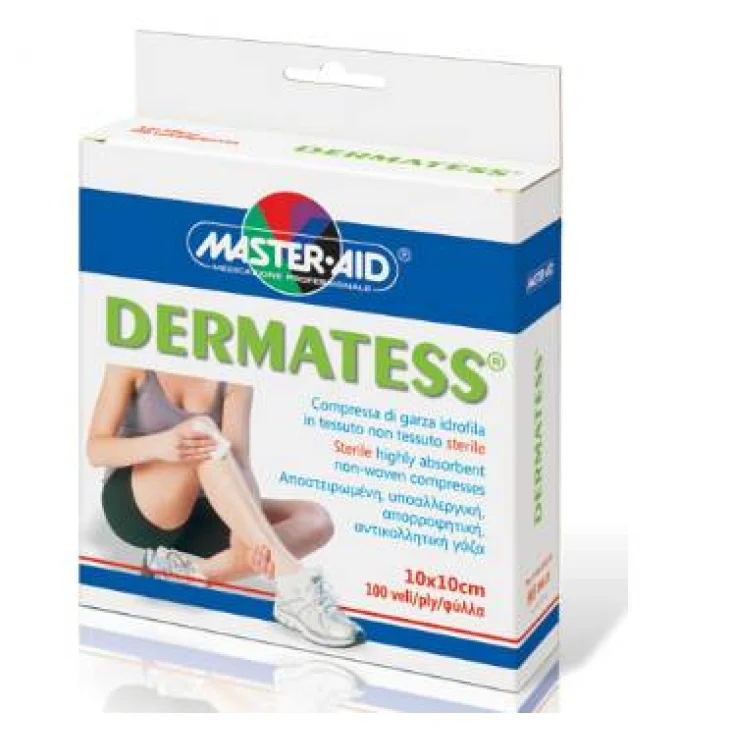Master Aid Dermatess Compresse di Garza Idrofila TNT 12 pezzi 36x40 cm - Misura: 10x 10 cm (100 pezzi)