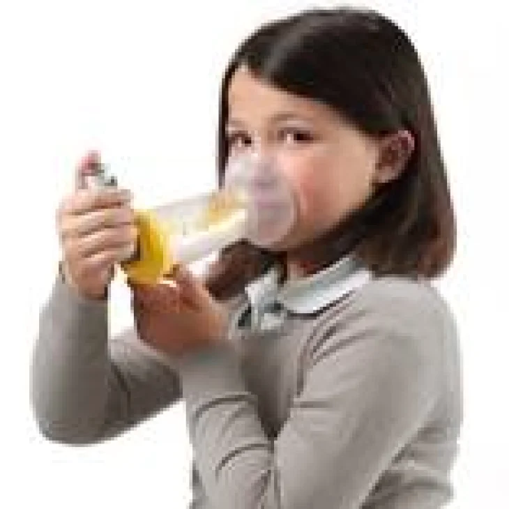 Air Liquide L'Espace Distanziatore Inalatori - Tipo: Maschera pediatrica (giallo 2-6 anni)