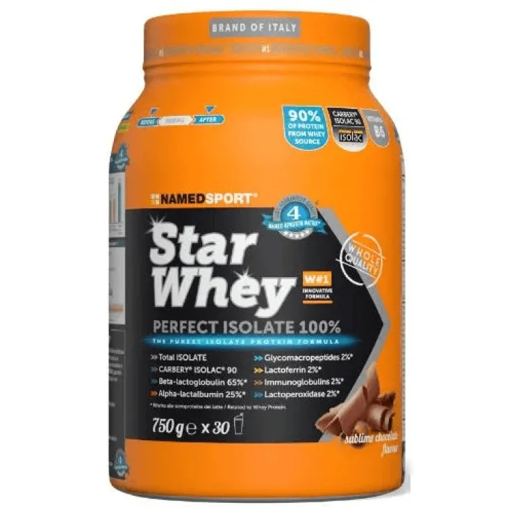 Named Sport Star Whey Sublime Chocolate Integratore di Proteine per Sportivi 750 g