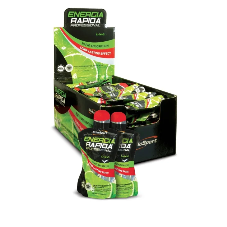 EthicSport Energia Rapida Professional Gel Energetico per Sportivi 50 ml - Gusto: Limone