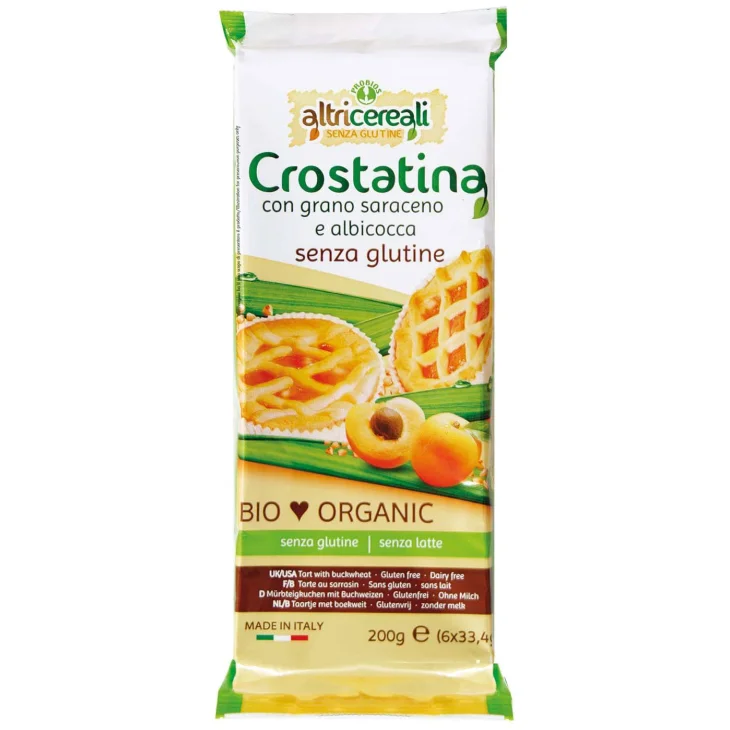 Probios Altri Cereali Gusto Albicocca Crostatina biologica con Grano Saraceno 6 x 4 g