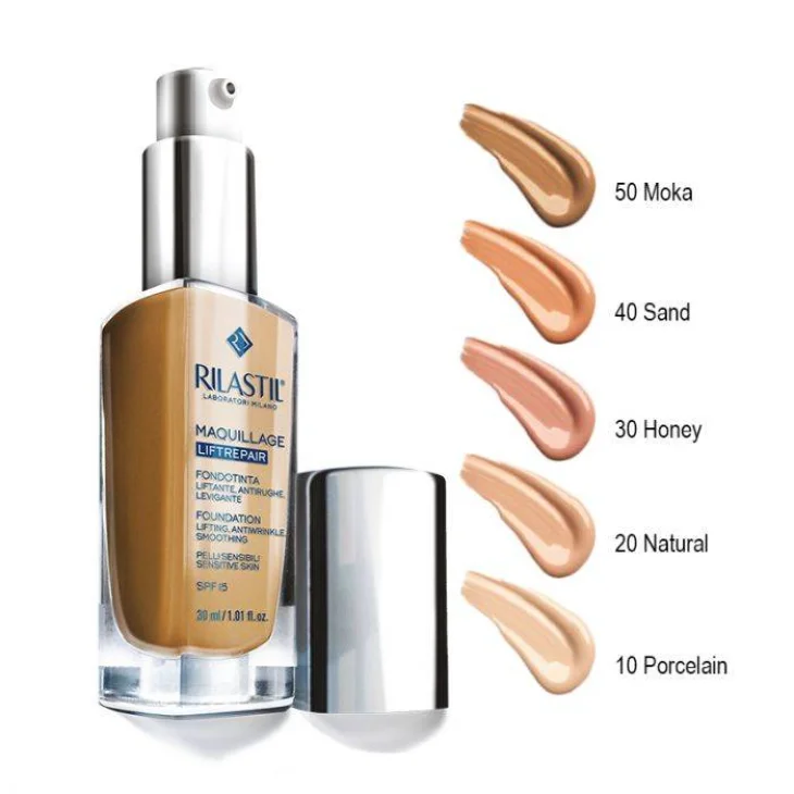 Rilastil Maquillage Liftrepair Fondotinta Correttivo Liftante Antirughe 30 ml - Tonalità: 50 Moka