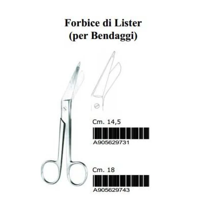 Farmacare Forbici chirurgiche lister - Misura: 18 cm